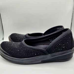 BZEES Black Bling Slip-on Comfort Shoes Sz.8 1/2